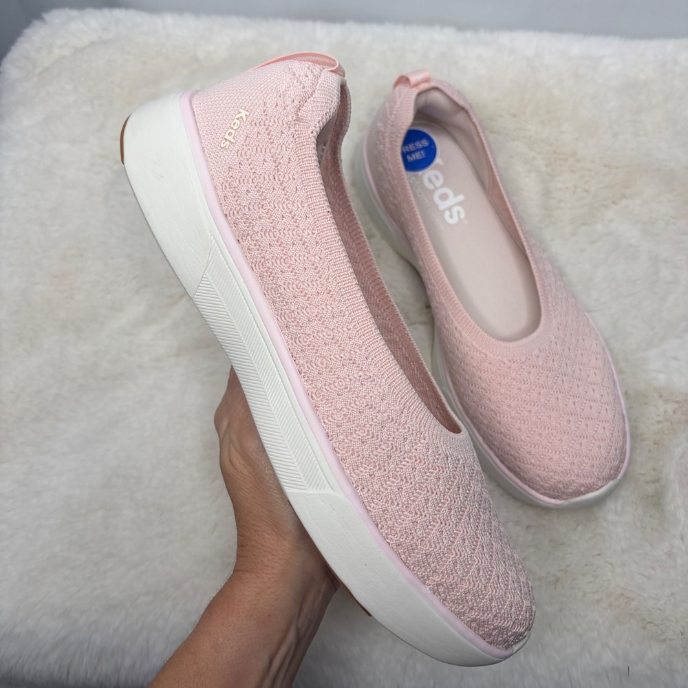 Keds Blisswalk Knit Slip On Sneakers Light Pink Women 9M Blissfoam Flats